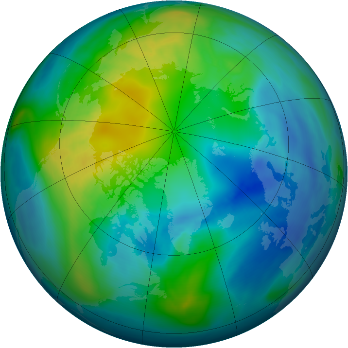 Arctic ozone map for 28 October 2006